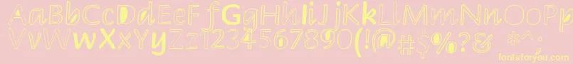 Peekaboo2 Font – Yellow Fonts on Pink Background