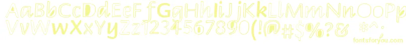 Peekaboo2 Font – Yellow Fonts on White Background
