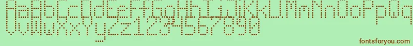 NewLedBoardTfb-fontti – ruskeat fontit vihreällä taustalla