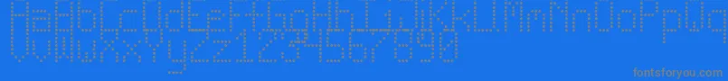 NewLedBoardTfb-Schriftart – Graue Schriften auf blauem Hintergrund