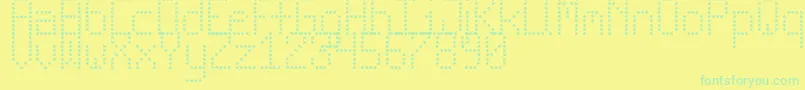 Saiba mais sobre a fonte NewLedBoardTfb Fonte NewLedBoardTfb – fontes verdes em um fundo amarelo