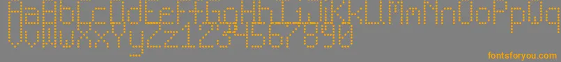 NewLedBoardTfb-Schriftart – Orangefarbene Schriften auf grauem Hintergrund
