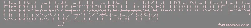 NewLedBoardTfb-Schriftart – Rosa Schriften auf grauem Hintergrund