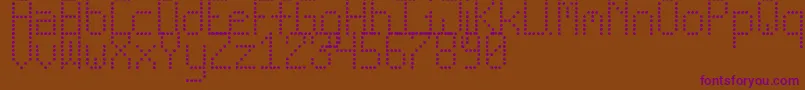 Czcionka NewLedBoardTfb – fioletowe czcionki na brązowym tle
