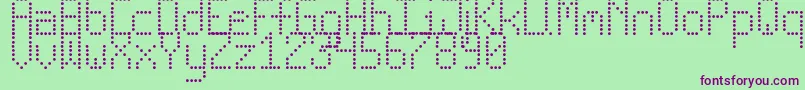Шрифт NewLedBoardTfb – фиолетовые шрифты на зелёном фоне