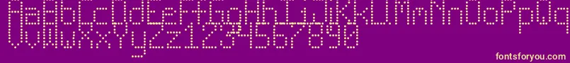 More about NewLedBoardTfb Font NewLedBoardTfb Font – Yellow Fonts on Purple Background