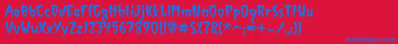 フォントVinylItcTt – 赤い背景に青い文字
