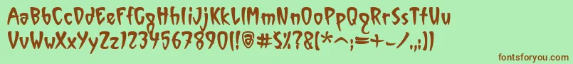 VinylItcTt Font – Brown Fonts on Green Background