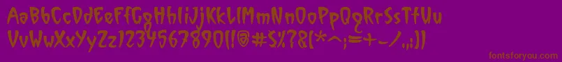 フォントVinylItcTt – 紫色の背景に茶色のフォント