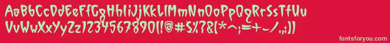 フォントVinylItcTt – 赤い背景に緑の文字