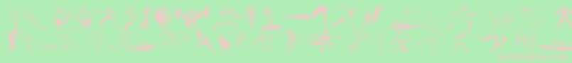 DfEnergeticsLetPlain.1.0-fontti – vaaleanpunaiset fontit vihreällä taustalla