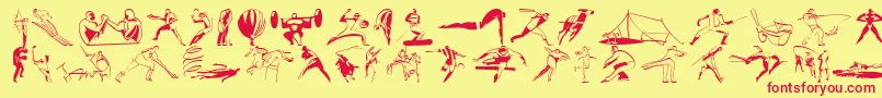 DfEnergeticsLetPlain.1.0-Schriftart – Rote Schriften auf gelbem Hintergrund