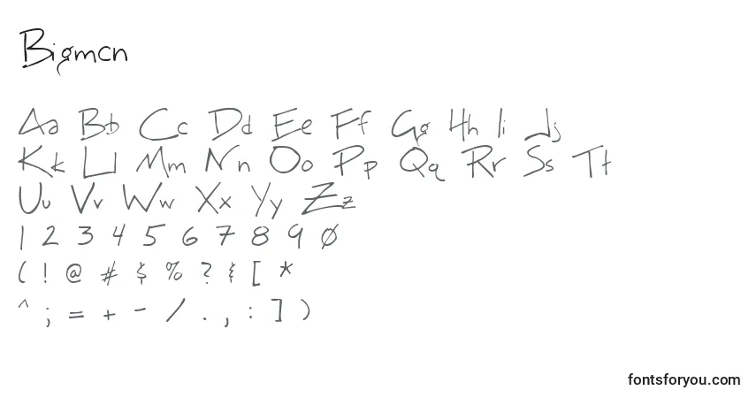 A fonte Bigmcn – alfabeto, números, caracteres especiais