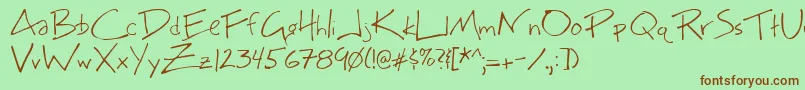 Bigmcn Font – Brown Fonts on Green Background