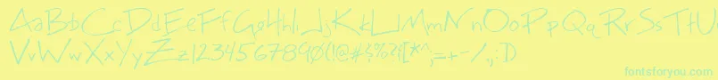 Bigmcn Font – Green Fonts on Yellow Background