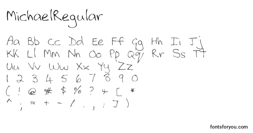 Schriftart MichaelRegular – Alphabet, Zahlen, spezielle Symbole