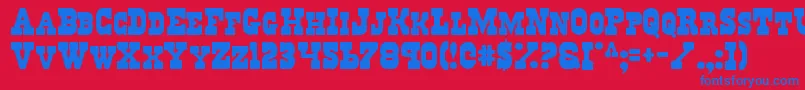 Regv2 Font – Blue Fonts on Red Background