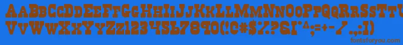 Regv2-fontti – ruskeat fontit sinisellä taustalla