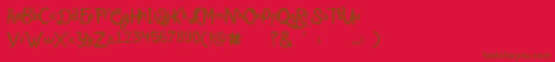 KatyBerry Font – Brown Fonts on Red Background