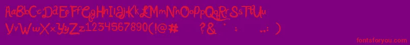 KatyBerry-Schriftart – Rote Schriften auf violettem Hintergrund