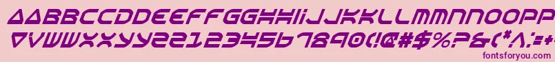 OberonCondensedItalic Font – Purple Fonts on Pink Background