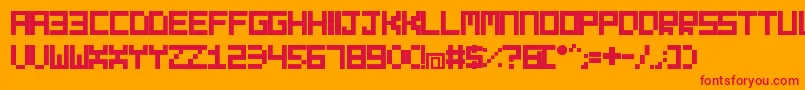 EvilbornTypefaceMac Font – Red Fonts on Orange Background