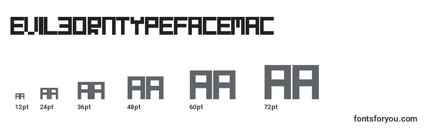 Размеры шрифта EvilbornTypefaceMac