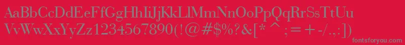 BauerBodoniBt Font – Gray Fonts on Red Background