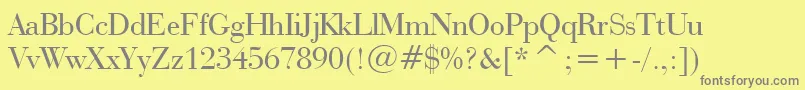 BauerBodoniBt Font – Gray Fonts on Yellow Background