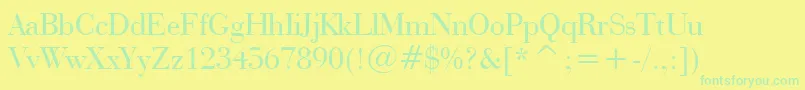 BauerBodoniBt Font – Green Fonts on Yellow Background