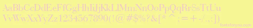 BauerBodoniBt Font – Pink Fonts on Yellow Background