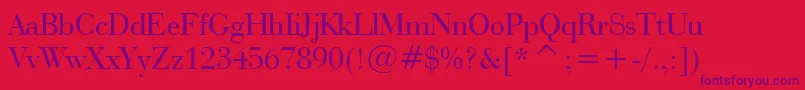 BauerBodoniBt Font – Purple Fonts on Red Background