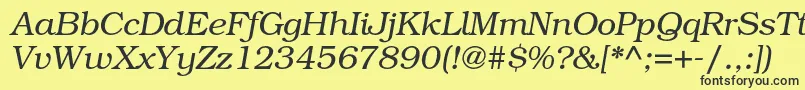 BookmanstdLightitalic Font – Black Fonts on Yellow Background
