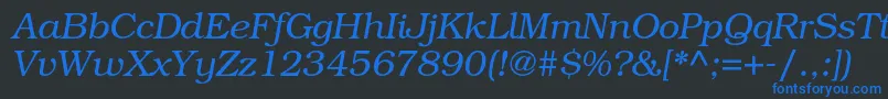 BookmanstdLightitalic Font – Blue Fonts on Black Background