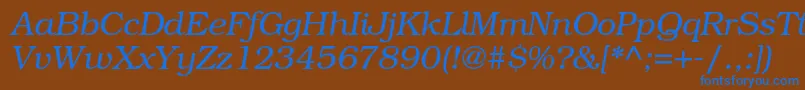 BookmanstdLightitalic Font – Blue Fonts on Brown Background