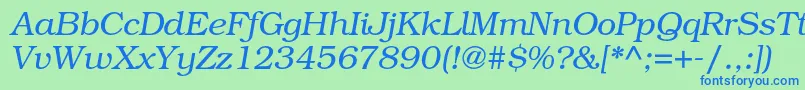 fuente BookmanstdLightitalic – Fuentes Azules Sobre Fondo Verde