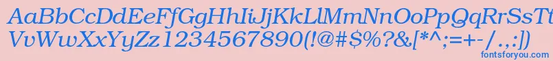 BookmanstdLightitalic Font – Blue Fonts on Pink Background