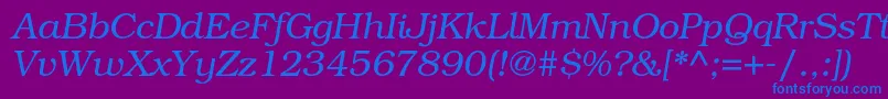 BookmanstdLightitalic Font – Blue Fonts on Purple Background