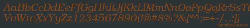 BookmanstdLightitalic Font – Brown Fonts on Black Background