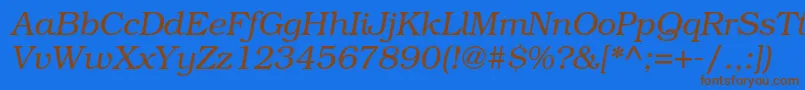BookmanstdLightitalic Font – Brown Fonts on Blue Background