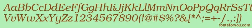 BookmanstdLightitalic Font – Brown Fonts on Green Background