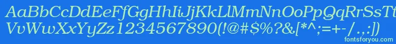 BookmanstdLightitalic Font – Green Fonts on Blue Background