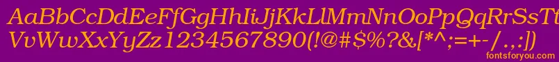 BookmanstdLightitalic Font – Orange Fonts on Purple Background