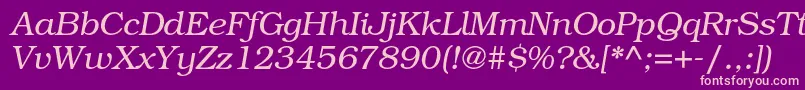 BookmanstdLightitalic Font – Pink Fonts on Purple Background