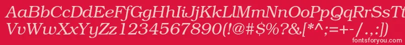 BookmanstdLightitalic Font – Pink Fonts on Red Background