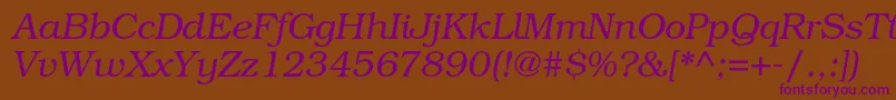 BookmanstdLightitalic Font – Purple Fonts on Brown Background