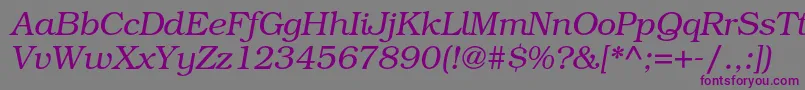 BookmanstdLightitalic Font – Purple Fonts on Gray Background