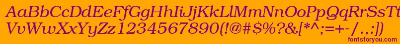BookmanstdLightitalic Font – Purple Fonts on Orange Background