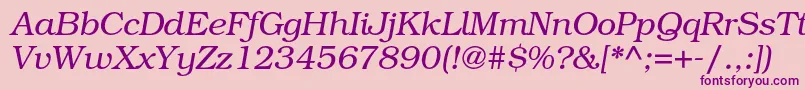 BookmanstdLightitalic Font – Purple Fonts on Pink Background