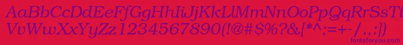 BookmanstdLightitalic Font – Purple Fonts on Red Background